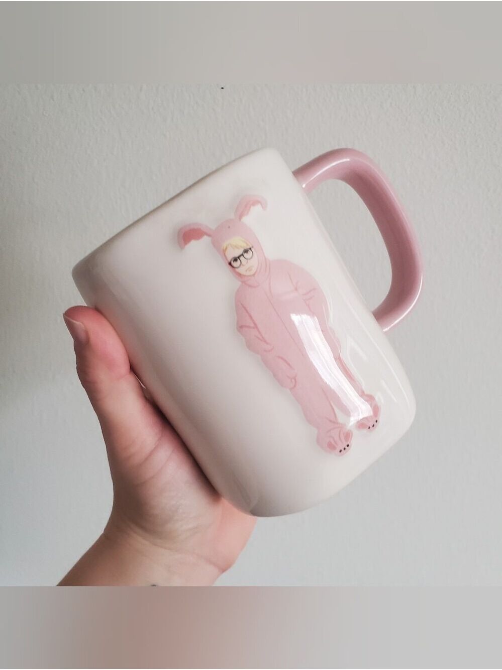 Rae Dunn A Christmas Story Pink-Handle Ceramic Mug Artisan Magenta - Picture 8 of 10